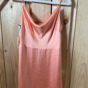 Sunday Best Sunny Apricot Slip Dress with Cowl Neck